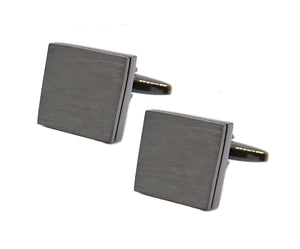 Brushed Black IP Plate Square Business Cuff Links Mens Gift by CUFFLINKS DIRECT