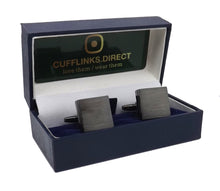 Brushed Black IP Plate Square Business Cuff Links Mens Gift by CUFFLINKS DIRECT
