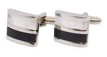White Mother of Pearl & Black Onyx Mens Wedding Gift cuff links by CUFFLINKS DIRECT