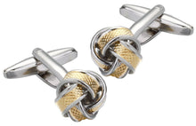 Gold and Silver Mens Love Knot Wedding Gift Cuff links by CUFFLINKS DIRECT