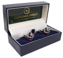 Purple Mens Love Knot Wedding Gift Cuff links by CUFFLINKS DIRECT