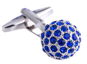 Sapphire Blue Swarovski Crystal ball Cufflinks Men wedding Gift CUFFLINKS DIRECT