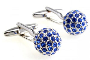 Sapphire Blue Swarovski Crystal ball Cufflinks Men wedding Gift CUFFLINKS DIRECT