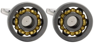 Functioning Brass and Tungsten Ball Bearing Engineering Gift Cuff links