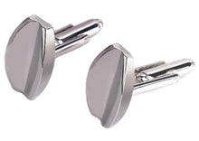 Silver Plain Coffee Bean Style Mens Gift Cuff Links By CUFFLINKS DIRECT