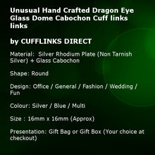 Unusual Hand Crafted Dragon Eye Glass Dome Cabochon Cuff links CUFFLINKS DIRECT