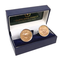 1950 Farthing Coins Set in a Silver Rhodium Plate Setting Mens Gift Cuff Links by CUFFLINKS DIRECT