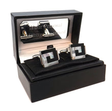 Black Onyx & White Pearl Square Mens Gift Cuff Links by CUFFLINKS DIRECT