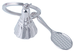 Badminton racket and shuttlecock key chain / ring Mens Gift by CUFFLINKS DIRECT