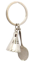 Badminton racket and shuttlecock key chain / ring Mens Gift by CUFFLINKS DIRECT