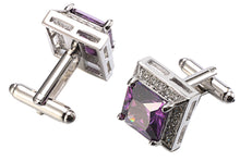 Amethyst Purple Swarovski Crystal Gem Mens Gift Cuff links by CUFFLINKS DIRECT