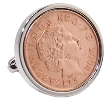  2008 One Penny Coins Set in Silver Setting Mens 10 Years Gift - CUFFLINKS DIRECT