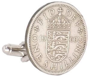 Shilling Coin Mens Birthday Gift year 1960 by CUFFLINKS DIRECT