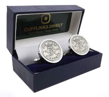 1949 Sixpence Coins Hand Set in a Silver plate Setting Mens Gift Cuff Links by CUFFLINKS DIRECT