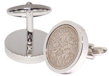 1958 Sixpence Coins Hand Set in a Silver plate Setting Mens Gift Cuff Links by CUFFLINKS DIRECT