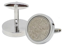 1959 Sixpence Coins Hand Set in a Silver plate Setting Mens Gift Cuff Links by CUFFLINKS DIRECT