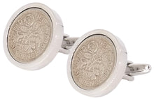 1960 Sixpence Coins Hand Set in a Silver plate Setting Mens Gift Cuff Links by CUFFLINKS DIRECT