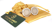 1960 Sixpence Coins Hand Set in a Silver plate Setting Mens Gift Cuff Links by CUFFLINKS DIRECT