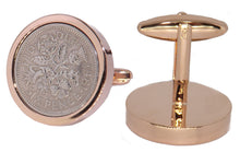 1961 Sixpence Coins Hand Set in a Rose Gold plate Setting Mens 57 Years Gift Cuff Links by CUFFLINKS DIRECT