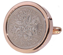 1961 Sixpence Coins Hand Set in a Rose Gold plate Setting Mens 57 Years Gift Cuff Links by CUFFLINKS DIRECT