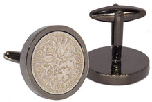 1962 Sixpence Coins Hand Set in a Gun Metal plate Setting Mens Gift Cuff Links by CUFFLINKS DIRECT