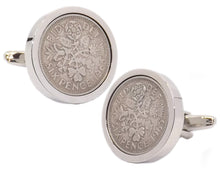 1965 Sixpence Coins Hand Set in a Silver plate Setting Mens Gift Cuff Links by CUFFLINKS DIRECT