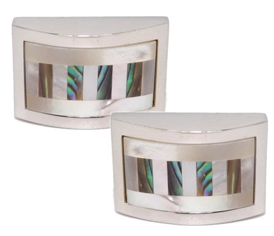 Abalone Shell & Mother of Pearl Stripe Mens Wedding Gift by CUFFLINKS DIRECT