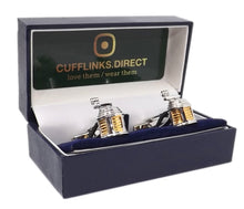 3D Angling Fishing Reel Silver and Gold Fish Gift Cuff links By CUFFLINKS.DIRECT