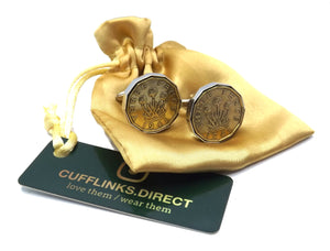 1941 British Threepence Coins Mens birth year Birthday Gift Cuff Links by CUFFLINKS DIRECT