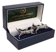 Silver Pewter 3D Tiger Mens Wedding Gift Cuff links By CUFFLINKS DIRECT