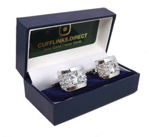 Crystal Clear Swarovski Gem encrusted Mens Gift Cuff links by CUFFLINKS DIRECT