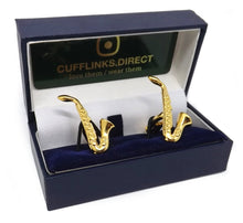 Gold Plated Saxophone Music Instrument Mens Gift Cuff links by CUFFLINKS DIRECT
