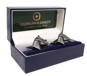 Antique Silver 3D Horse Head Equine Showing Gift Cuff links By CUFFLINKS DIRECT