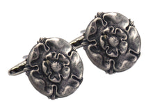 English Tudor Rose Silver Pewter Mens Gift cuff links by CUFFLINKS DIRECT