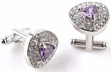 Lovely Purple Crystal Design Mens Wedding Gift Cuff links by CUFFLINKS DIRECT