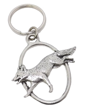 Silver Pewter Running Fox Key Ring Chain Mens Shooting Gift CUFFLINKS DIRECT