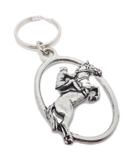 Horse Jockey Show Jumping Eventing pewter Key Ring Chain Gift - CUFFLINKS DIRECT