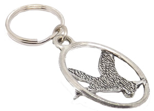 Silver Pewter Mallard Duck Key Ring Chain Mens Shooting Gift CUFFLINKS DIRECT