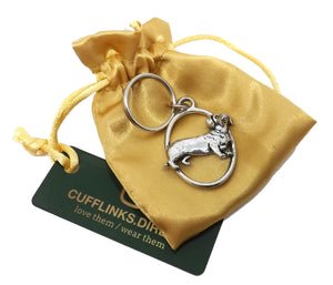 Dachshund Dog English Pewter Key Chain Ring Gift for him her by Cufflinks Direct