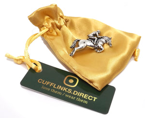 Horse Jockey Show Jumping Eventing Hunting Stock Tie Lapel Pin Badge Brooch