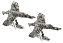 Pheasant Bird in Flight Hunting Shooting English Pewter Gift CUFFLINKS DIRECT