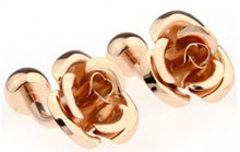 3D English Rose Gold Wedding Cuff Links hand finished By CUFFLINKS.DIRECT