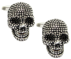 3D Gothic Silver Skeleton Skull Mens Gift Goth Cuff Links By CUFFLINKS DIRECT