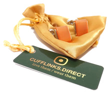 Orange Opaque Cabochon Gem Stone Mens Wedding Gift Cuff links CUFFLINKS DIRECT