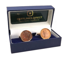 1971 Heads up British Half Penny Coins Set in Rose Gold Setting Men 50 Years Gift Cufflinks