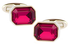 Raspberry Pink Diamond Swarovski Elements Crystal Men Cuff Links   by CUFFLINKS DIRECT