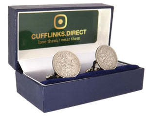 Lucky Sixpence Silver Coin Mens Birthday Gift year 1960 by CUFFLINKS DIRECT