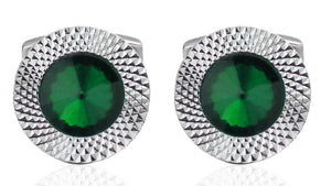 Emerald Green Swarovski Crystal Gem Stone Mens Gift Cuff links by CUFFLINKS DIRECT